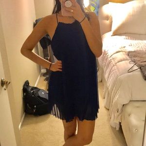 CUTE SHEER NAVY BLUE HALTER MINI DRESS/TOP SM